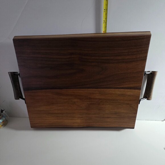 Custom Handmade Live Edge Black Walnut Serving Tray 15" x 12" - Picture 5 of 8